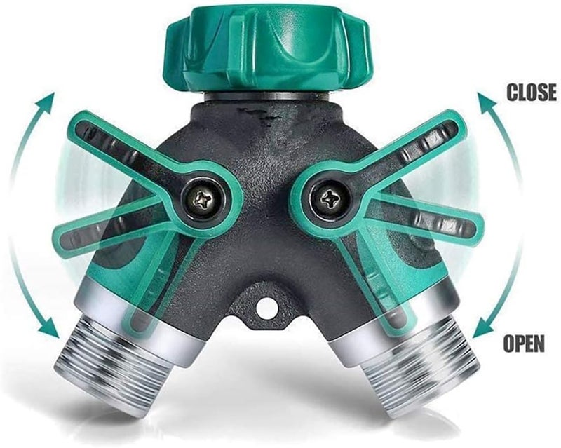 Sanpaint Hose Splitter 2 Way Heavy Duty, Garden Hose Splitter, Water Hose Splitter,Y Connector Garden Hose Adapter, Hose Y Splitter 2 Valves with 2 Extra Rubber Washers - Image 3
